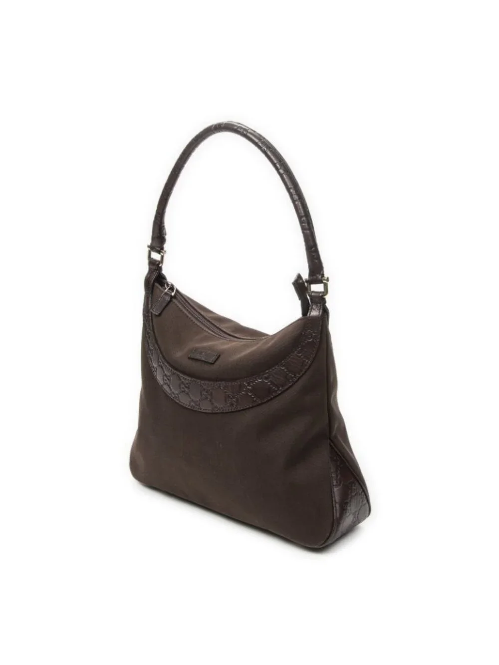 Gucci Zip Hobo Dark Brown Canvas